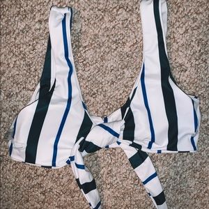 White/Blue/Green Swim Top